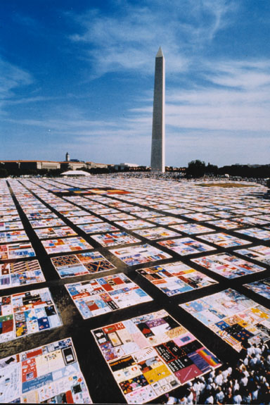 Unfolding the AIDS Memorial Quilt at the Folklife Festival
