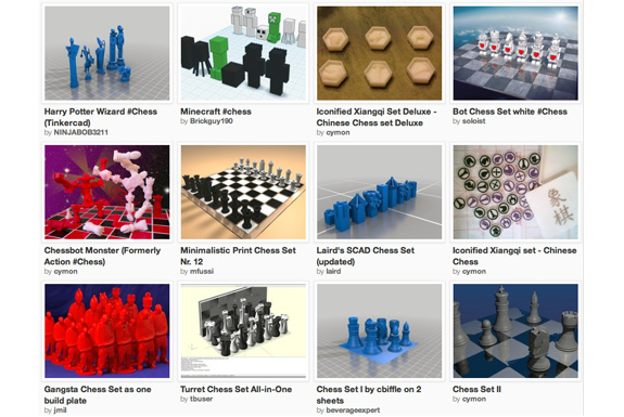 3D printed chess sets