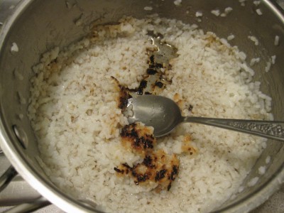 What happens to sushi rice when your stove is too old to simmer.