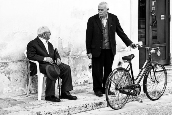 old men and bike